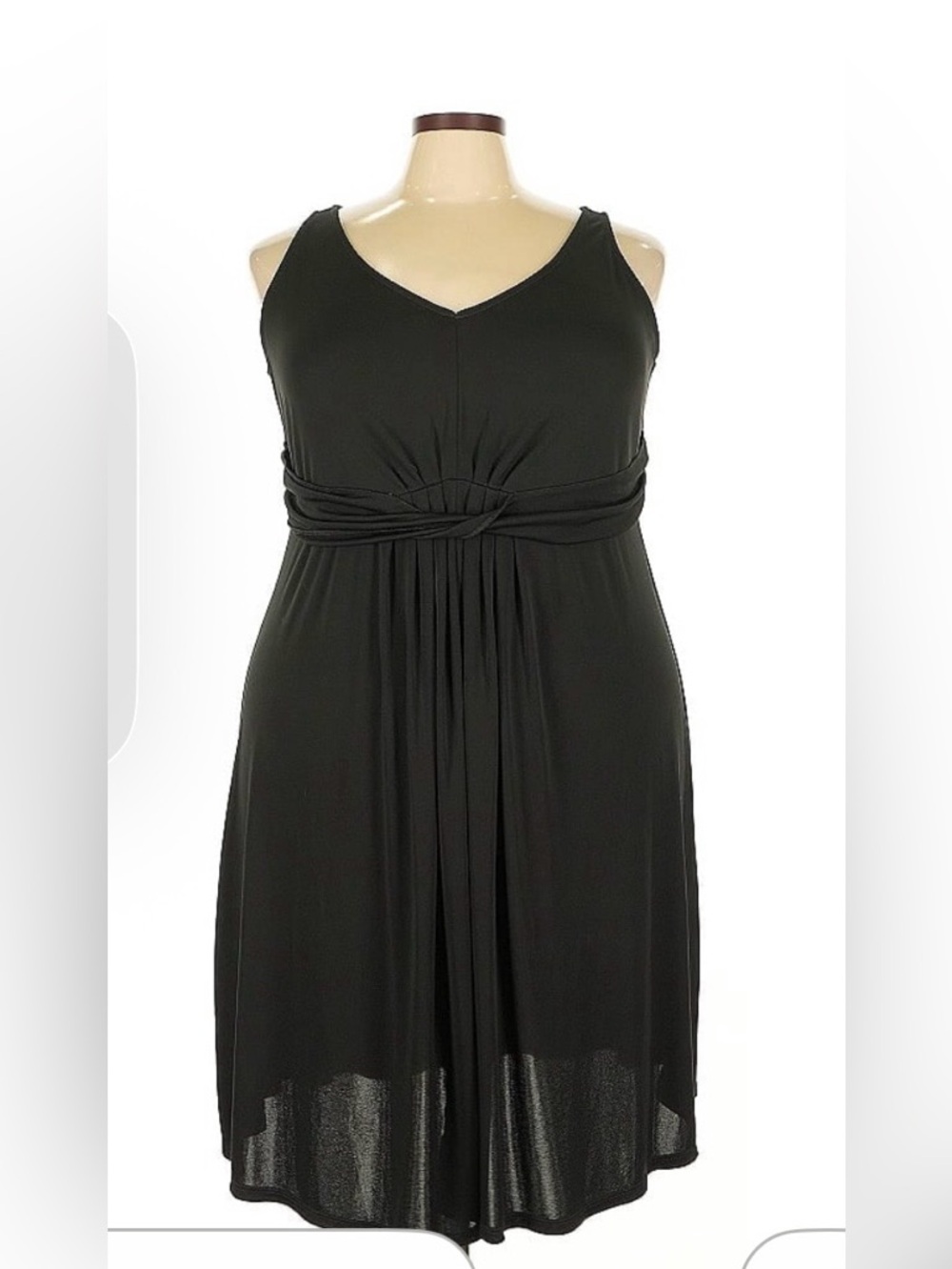 Old Navy Black V-Neck Knotted-Waist Midi Dress